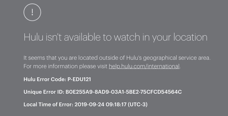 Hulu error code: P-EDU121 