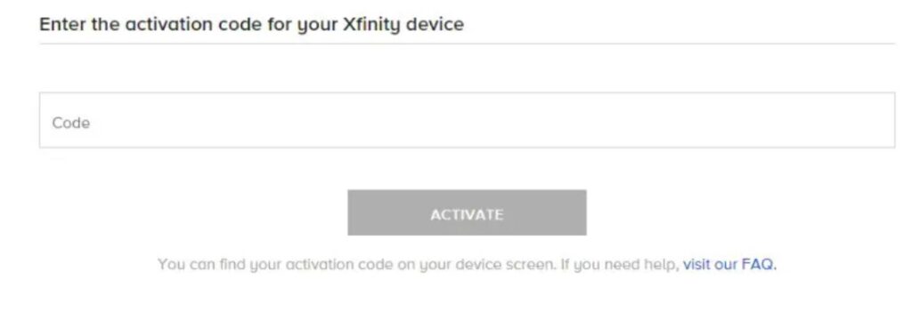 code for xfinity device