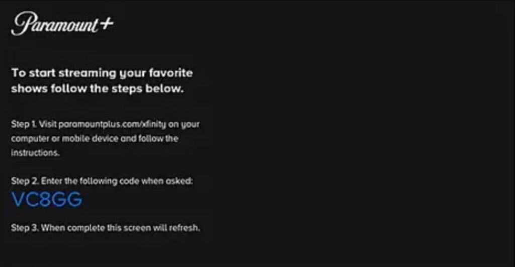 paramount plus activation code