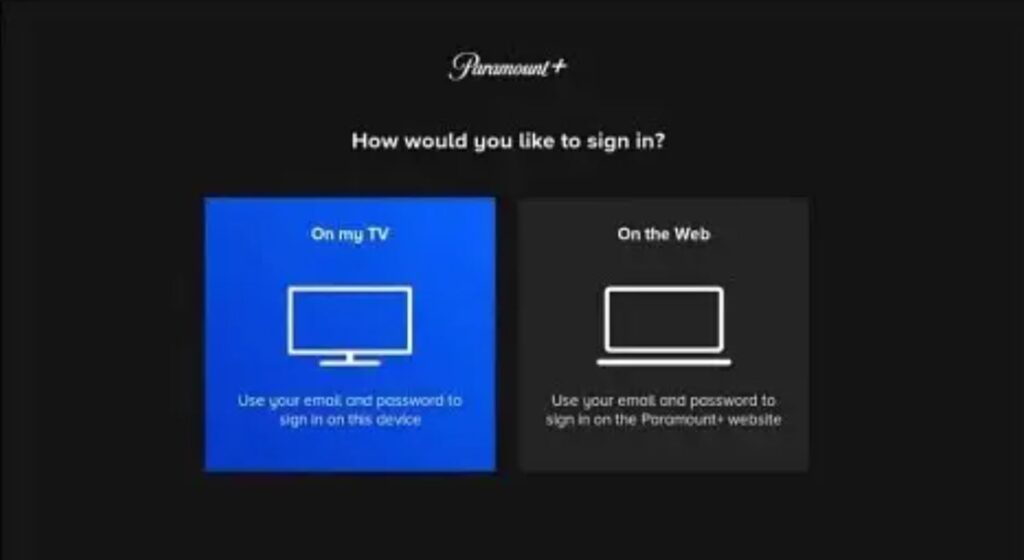 how would you like to sign in paramount plus